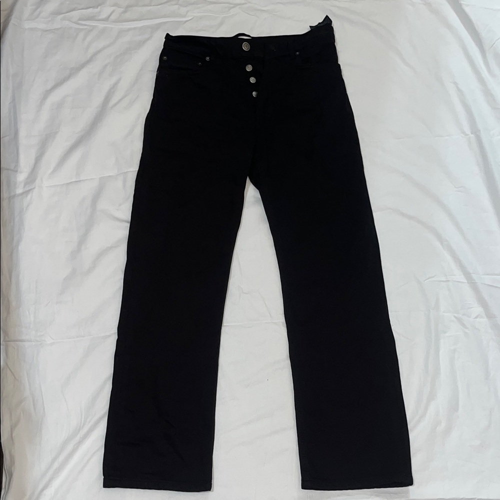 Black Straight-Leg Jeans